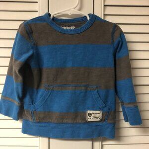 Gap Size 2 Grey And Blue Striped Long Sleeved Top